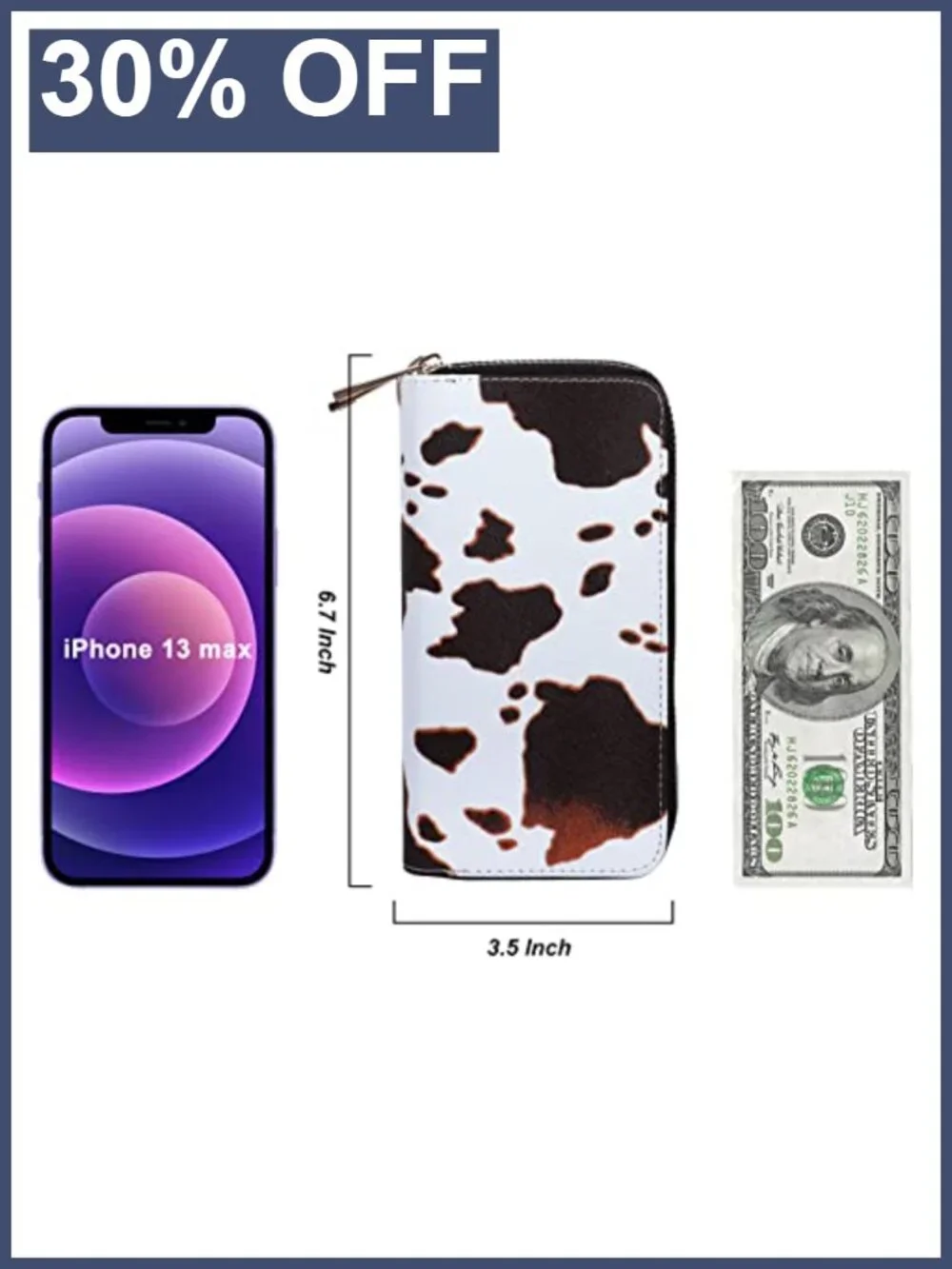 Floral Fabric Dual Zipper Wallet Removable Wristlet Phone Purse